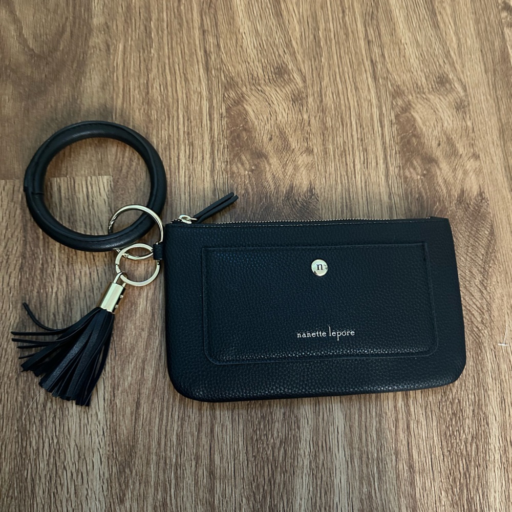 Nanette Lepore Black Wristlet with Tassel